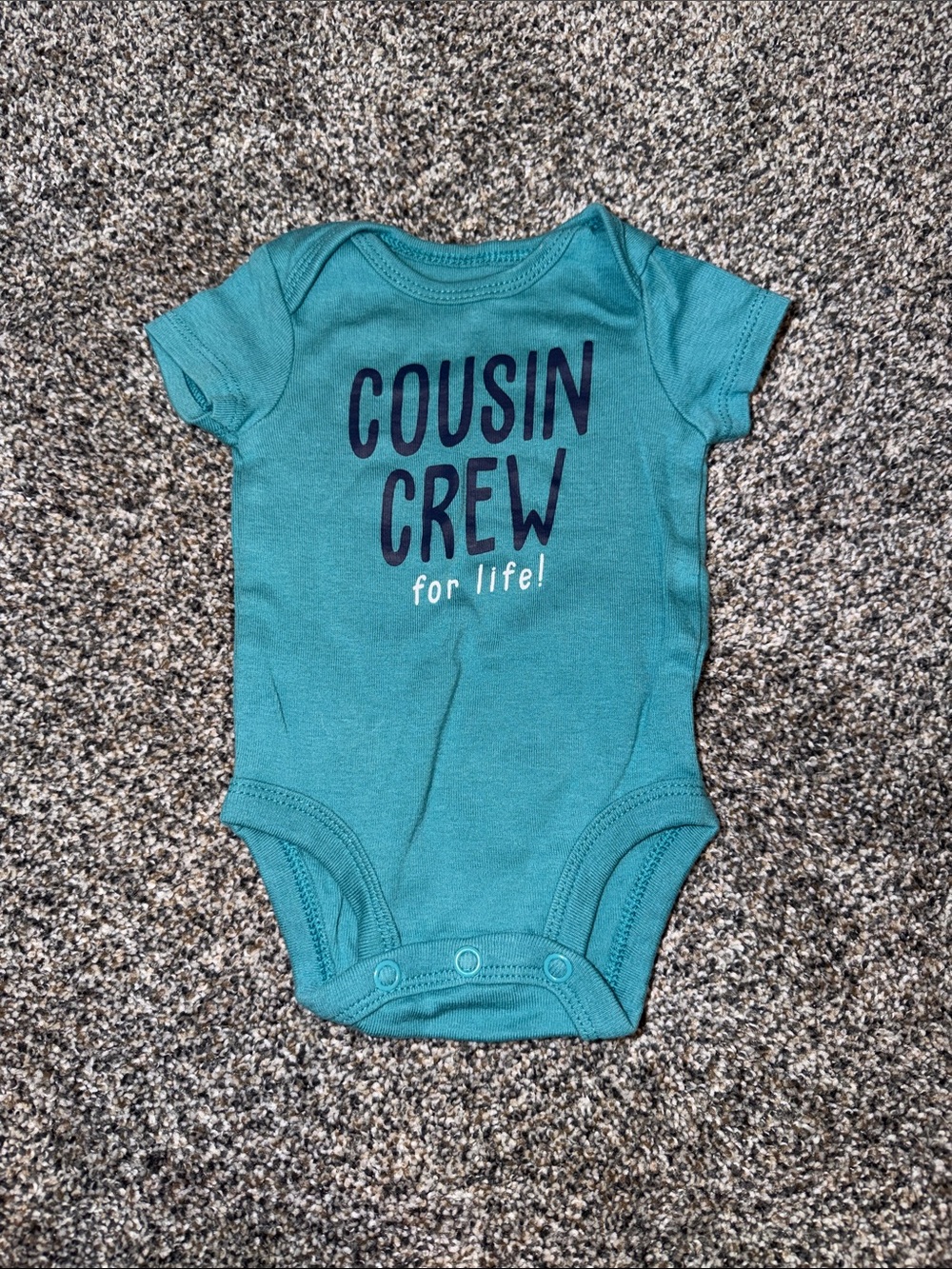 Carter's Teal 'Cousin Crew' Short-Sleeve Baby Bodysuit